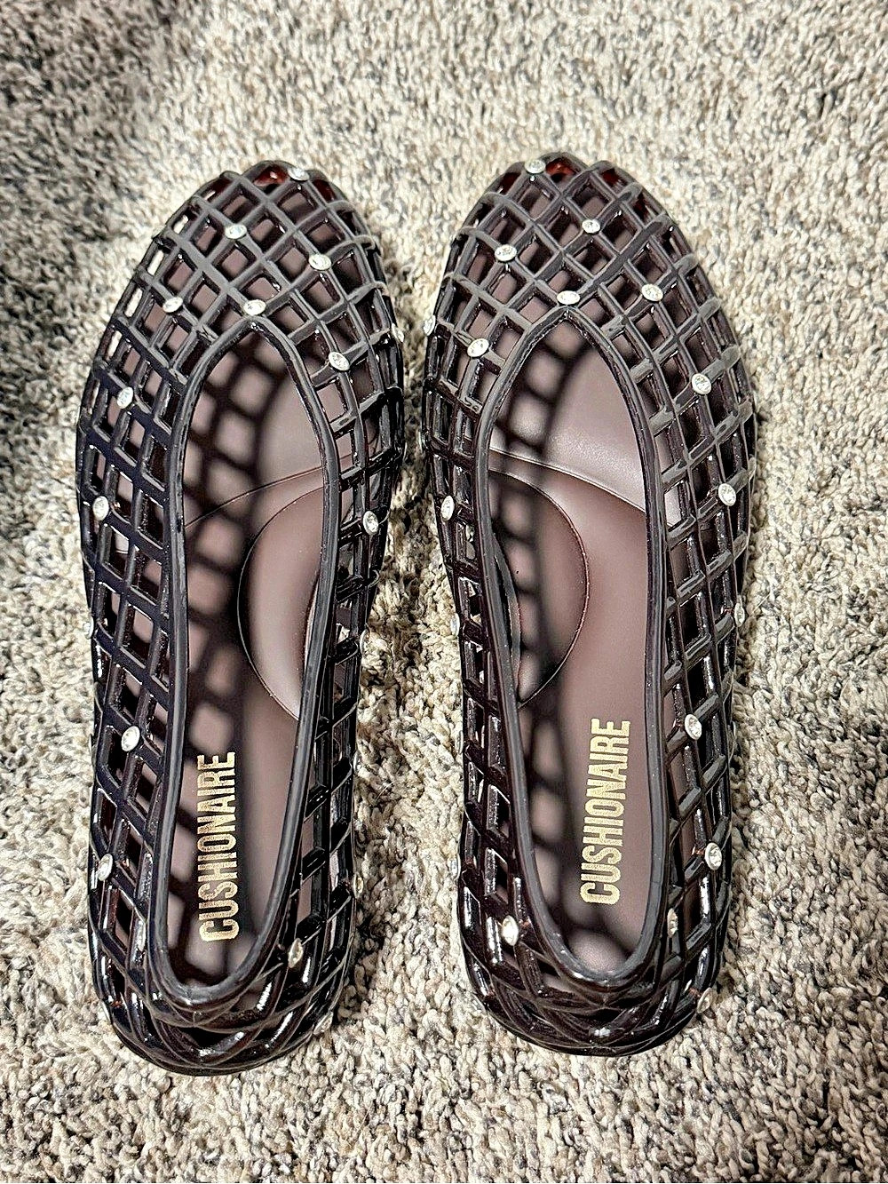 Cushionaire Sweets Ballet Jelly Flats Black